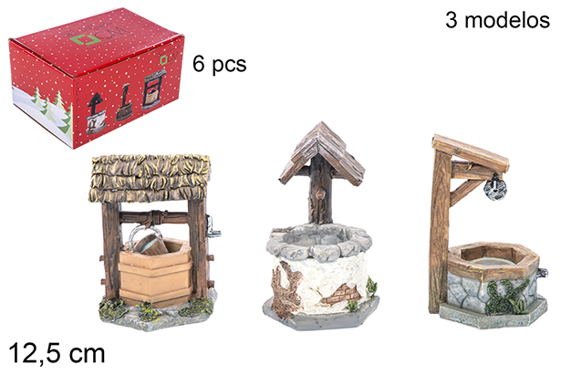 Accessorio presepe pozzo 3 modelli assortiti 12,5 cm