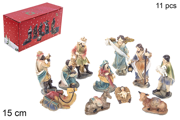 Pack 11 piezas Nacimiento resina 15 cm