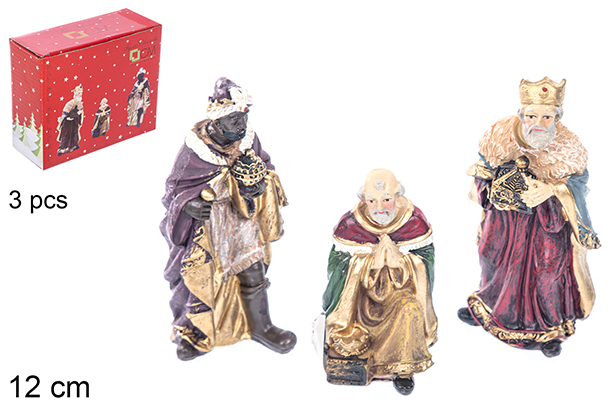 Pack 3 Reyes Magos resina 12 cm