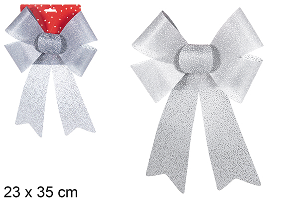 Lazo Navidad plata purpurina 23x35 cm