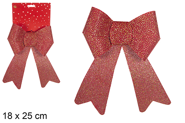 Lazo Navidad rojo purpurina 18x25 cm