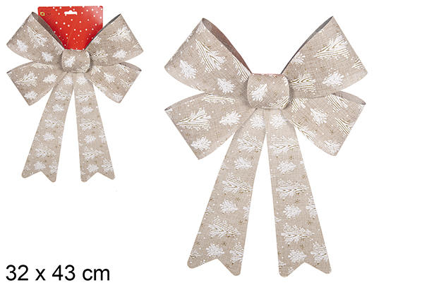 [111136] Fiocco natalizio oro decorato con albero 32x43 cm