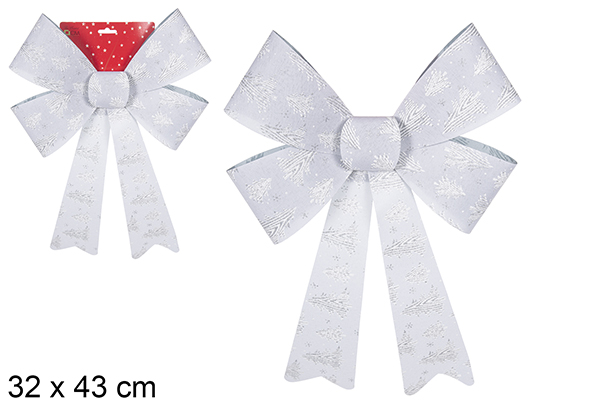 Lazo Navidad plata decorado árbol 32x43 cm