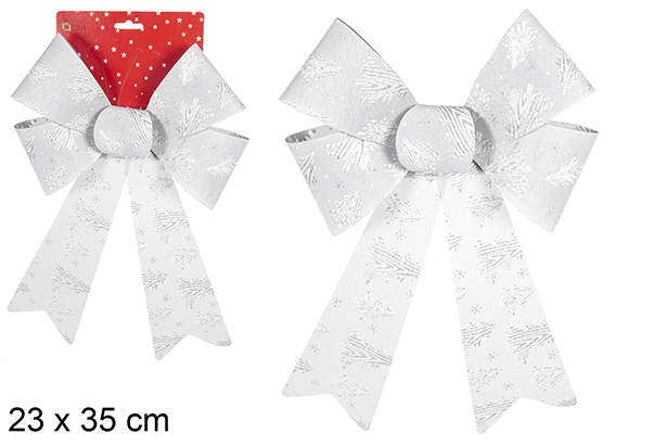 Lazo Navidad plata decorado árbol 23x35 cm