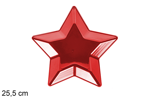 Under tray red Christmas star glitter 25,5 cm