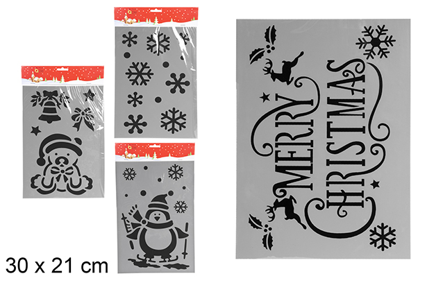 Plantilla Navidad decorada 30x21 cm