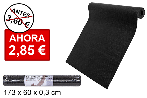 [110526] Tappetino yoga nero 173x60 cm