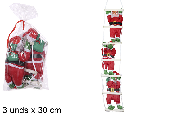 Santa Claus in a waterproof suit on a ladder 3x30 cm