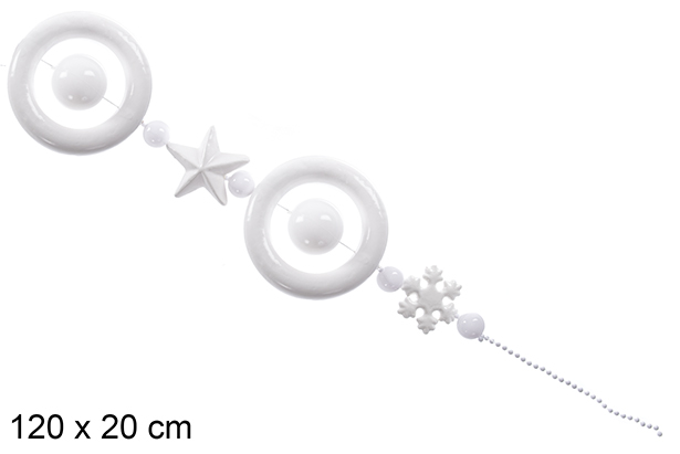 Pingente glitter branco 120 cm