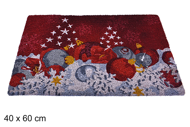 Paillasson décoré de boules de Noël 40x60 cm