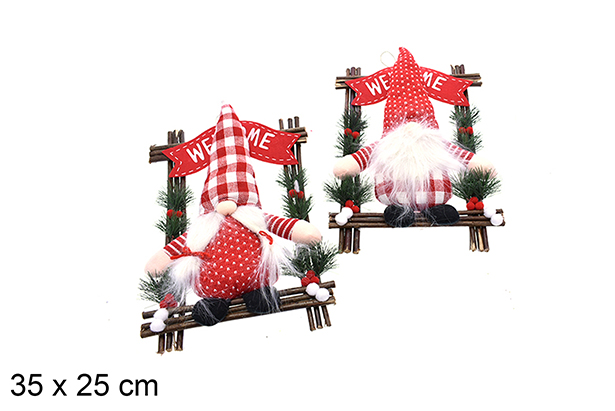 Colgante puerta con muñeco Navidad surtido 35x25 cm