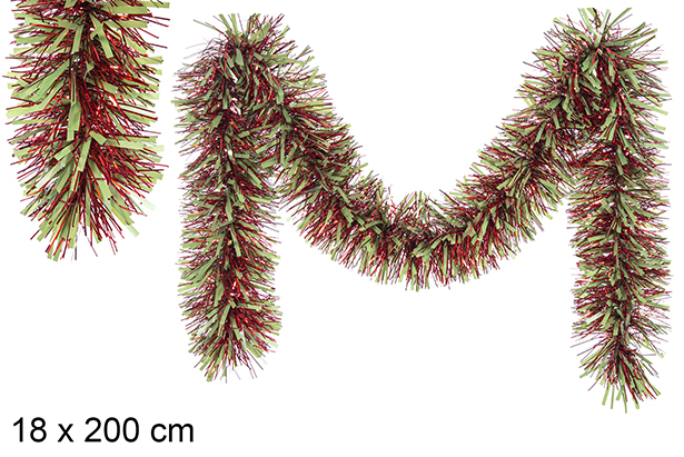Guirlande rouge brillant/vert mat 18x200 cm