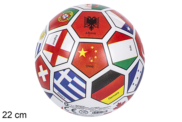 [110868] Ballon en plastique décoré de drapeaux 22 cm