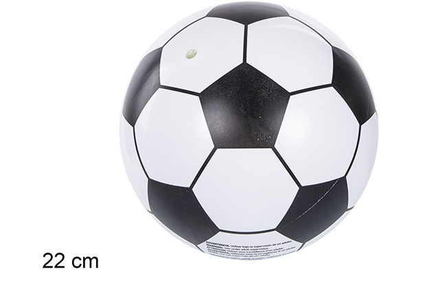 Balón plástico fútbol blanco 22 cm