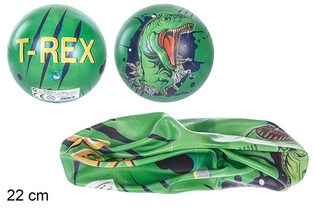 Decorated T-Rex plastic ball 22 cm