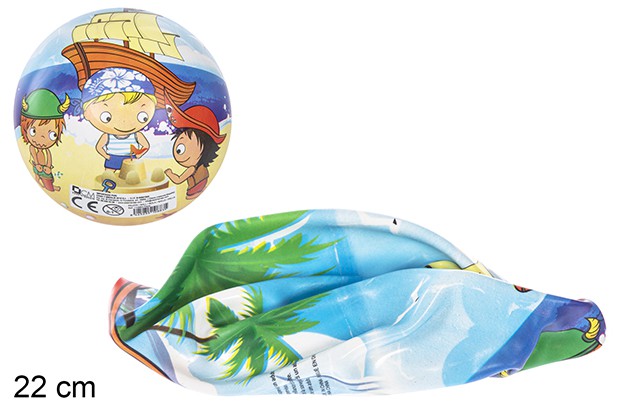 Balón plástico decorado pirata 22 cm