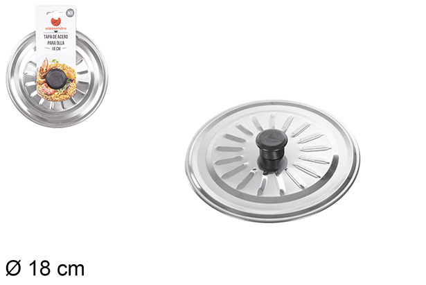 Coperchio in acciaio inox per pentola 18 cm