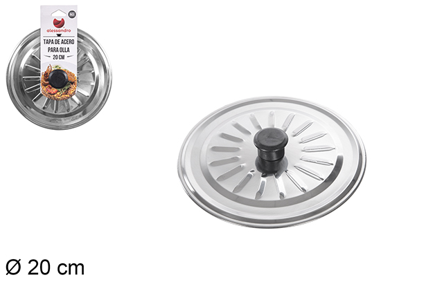 Coperchio in acciaio inox per pentola 20 cm