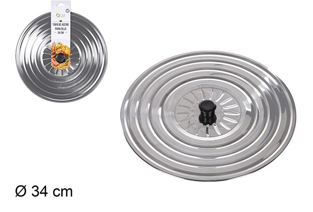 Couvercle inox pour marmite 34 cm