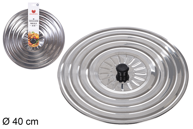Coperchio in acciaio inox per pentola 40 cm
