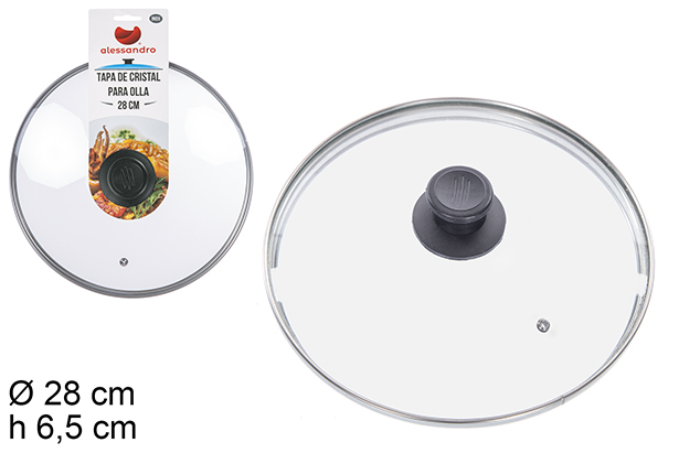 Glass lid for pot 28 cm
