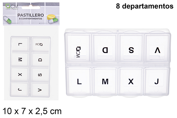 [110723] Pilulier plastique 8 départements