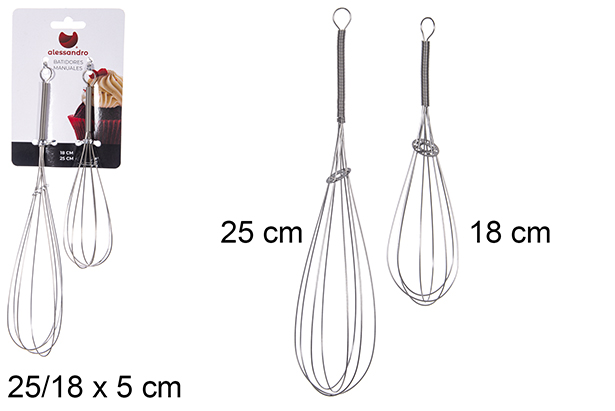 [110391] Pack 2 Spring stainless steel mixers 25/18 cm