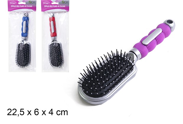 [110536] Cepillo pelo plano mango colores surtidos