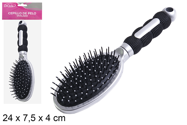 Cepillo pelo ovalado mango negro