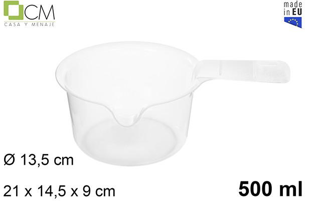 Panela de plástico transparente para micro-ondas 500 ml