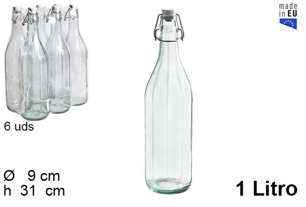 Garrafa de água de vidro Costolata 1 l.