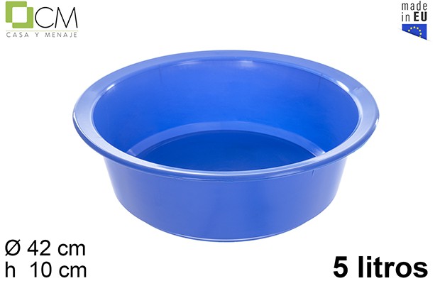Bacia de plástico redondo azul 5 l.