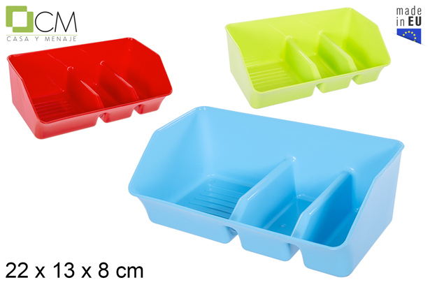 [111451] Double compartment plastic scrubber holder assorted colors