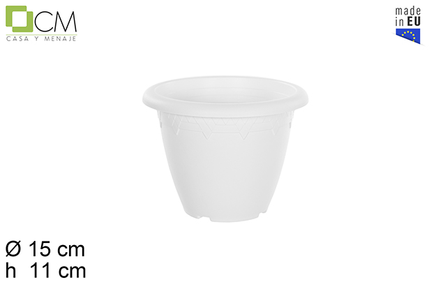 Pot en plastique Elsa en blanc 15 cm