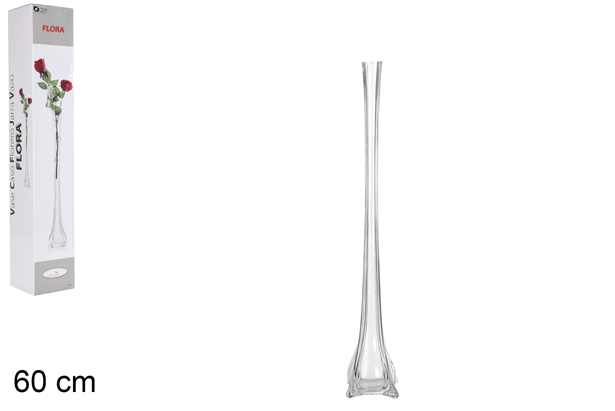 Vaso di vetro lungo Torre 60 cm