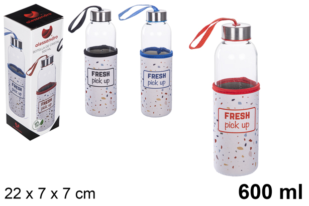 [108732] Glass bottle with cover 600 ml