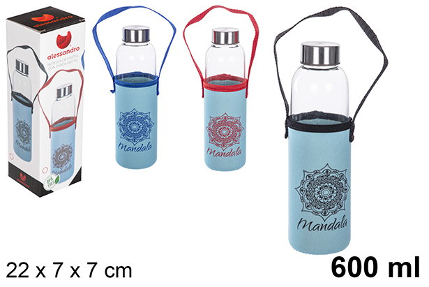 Botella cristal con funda neopreno 600 ml