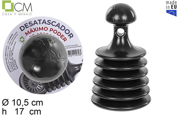 Black manual bellows plunger (world map)