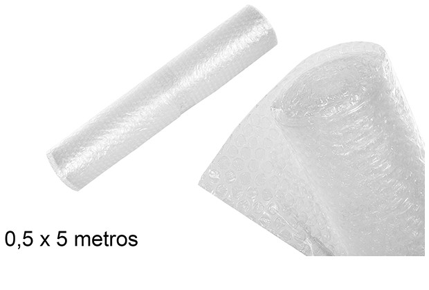 Rollo plástico burbuja 0,5x5 m.