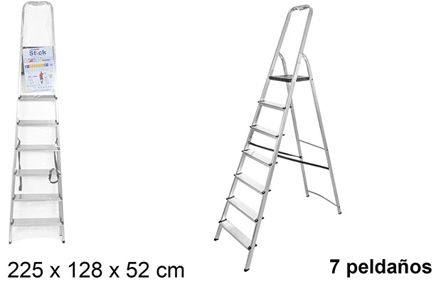 Scaletta in alluminio 7 gradini con piattaforma