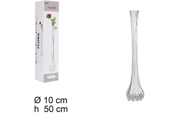 Vase en verre lungo relieve 50 cm