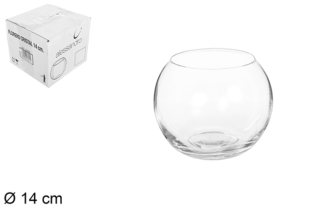 Florero cristal bola 14 cm