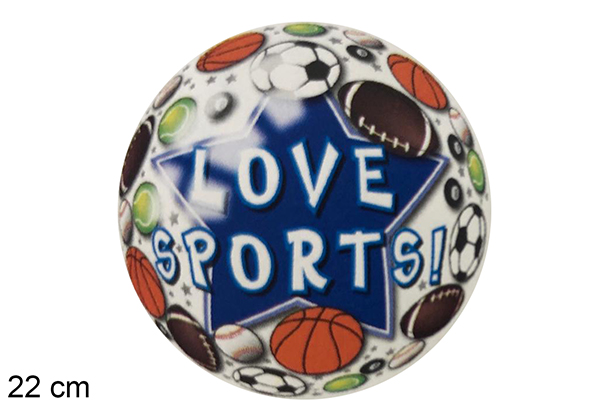 [111557] Ballon en plastique décoré Love Sports 22 cm