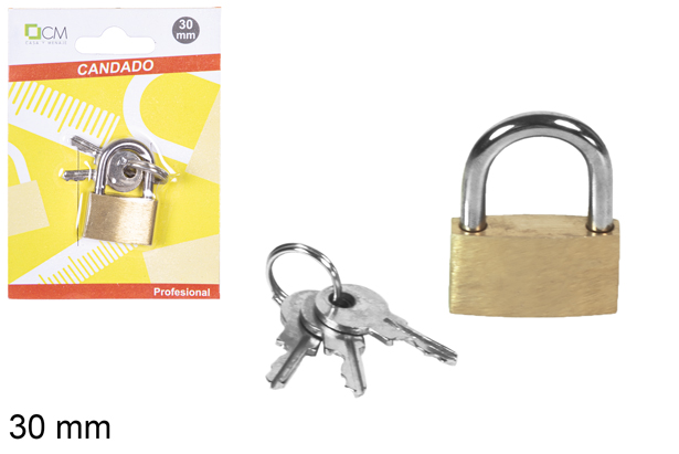Candado de seguridad bronce 30 mm