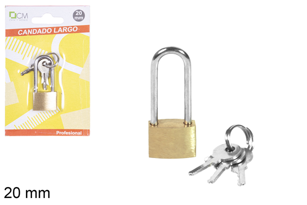 Lucchetto di sicurezza lungo in bronzo 20 mm