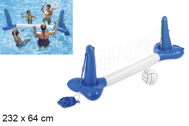 Porta da pallavolo gonfiabile per piscina 232x64 cm