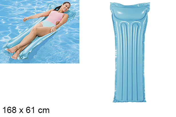 Matelas gonflable bleu 168x61 cm