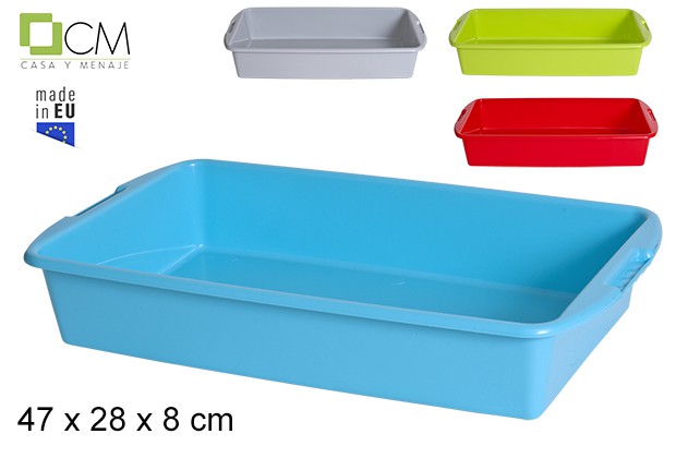 [102992] Plateau en plastique couleurs assorties 47x28 cm