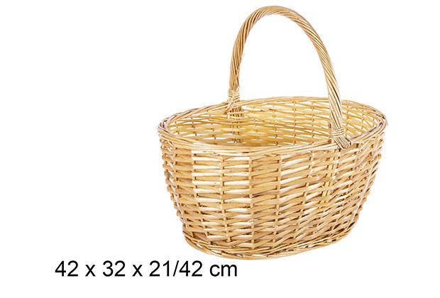 Panier en osier ovale miel 42x32x21/42 cm