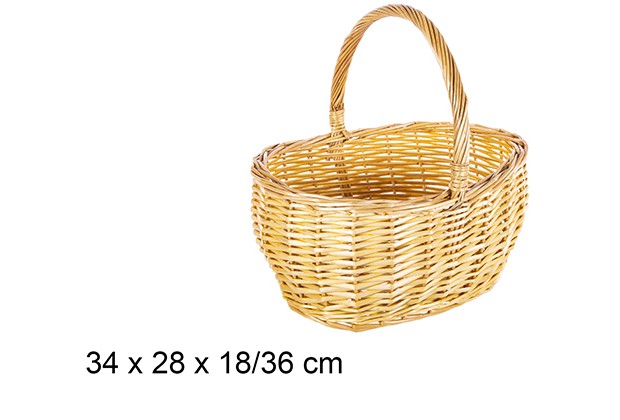 [111642] Cesto ovale in vimini miele 34x28x18/36 cm